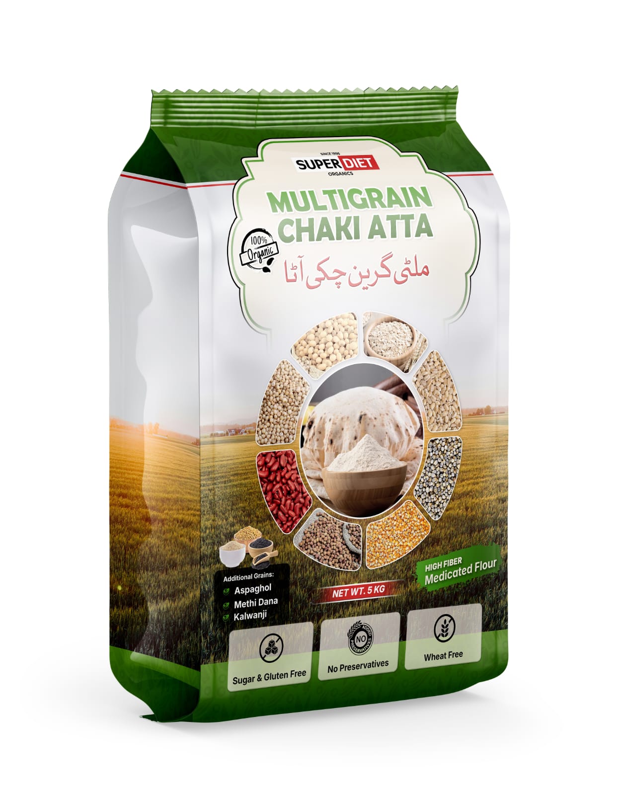 Premium Multigrain Chaki Atta – 100% Whole Grain Flour ( 5 Kg )